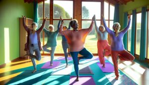 celebrating senior yoga achievements